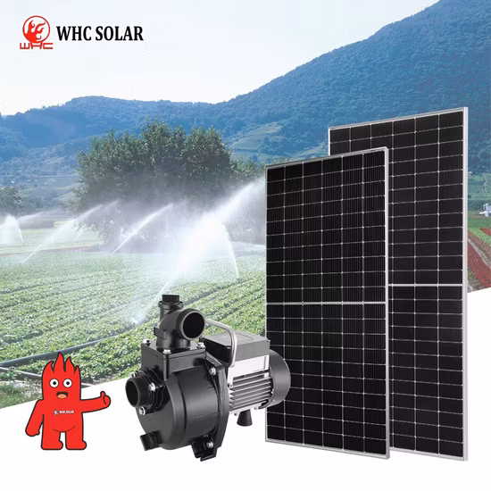 Sistema solar de alta pressão, 24v, 48v, 72v, 110v, energia limpa, irrigação agrícola centrífuga, bomba de água submersível solar dc